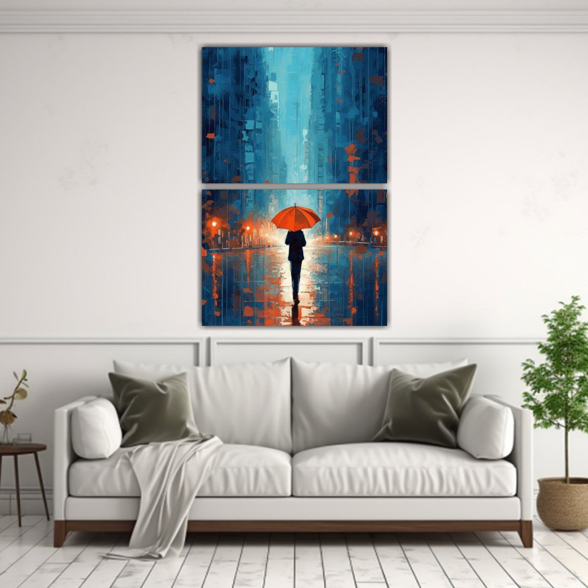 GENERICO - Pintura Decorativa De Una Persona Con Paraguas En 40x60 Cm