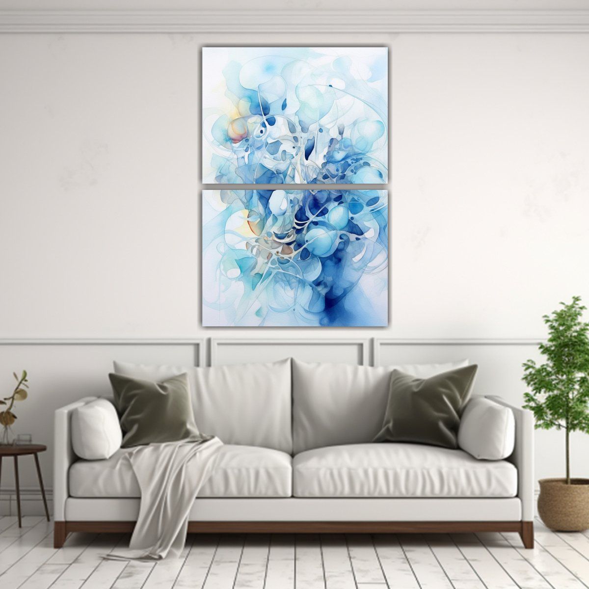 GENERICO - Pinturas Decorativas Acuarela Abstracción Azul 40x60 Cm