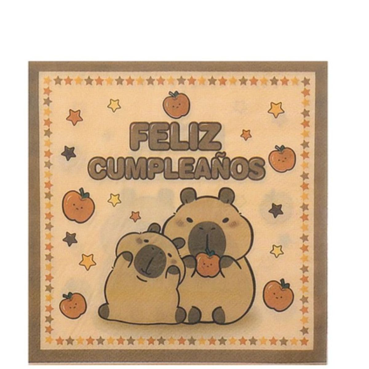 GENERICO - Servilletas De Papel Capibara Feliz Cumpleaños 33X33Cm 16Pcs