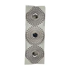 GENERICO - Set x3 Espejos Decorativos con Marco de Diseño de Sol en Tono Plateado