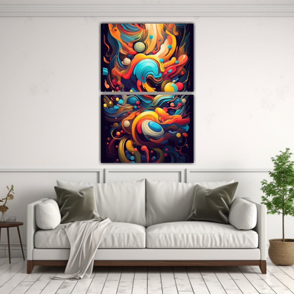 GENERICO - Lienzos Abstractos Con Colores Cálidos Y Vívidos 45x60 Cm