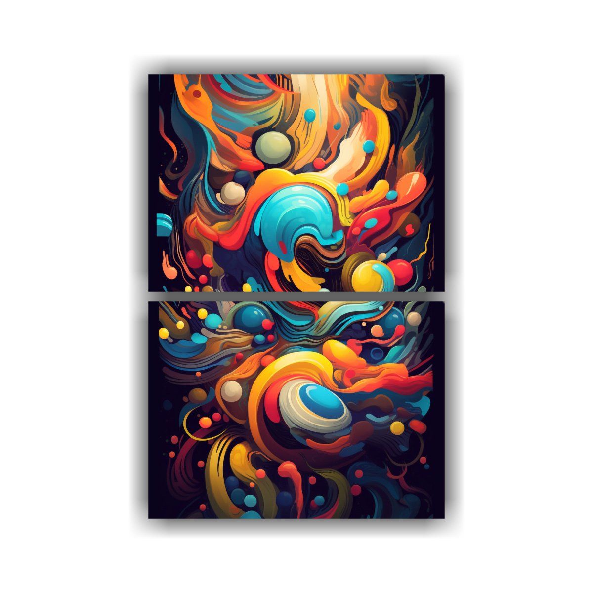 GENERICO - Lienzos Abstractos Con Colores Cálidos Y Vívidos 40x60 Cm