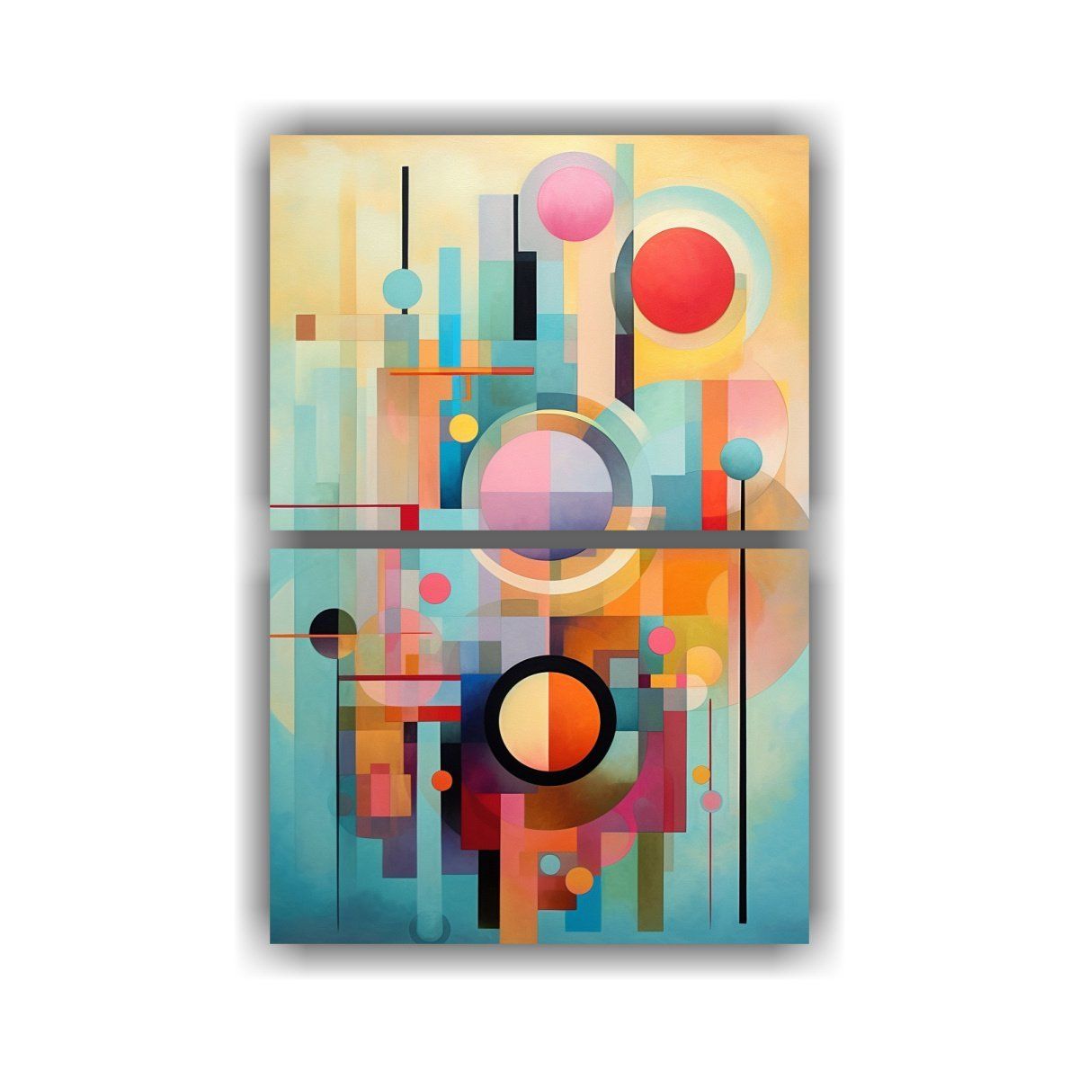 GENERICO - Cuadros Abstractos Geométricos Coloridos 32K 45x60 Cm
