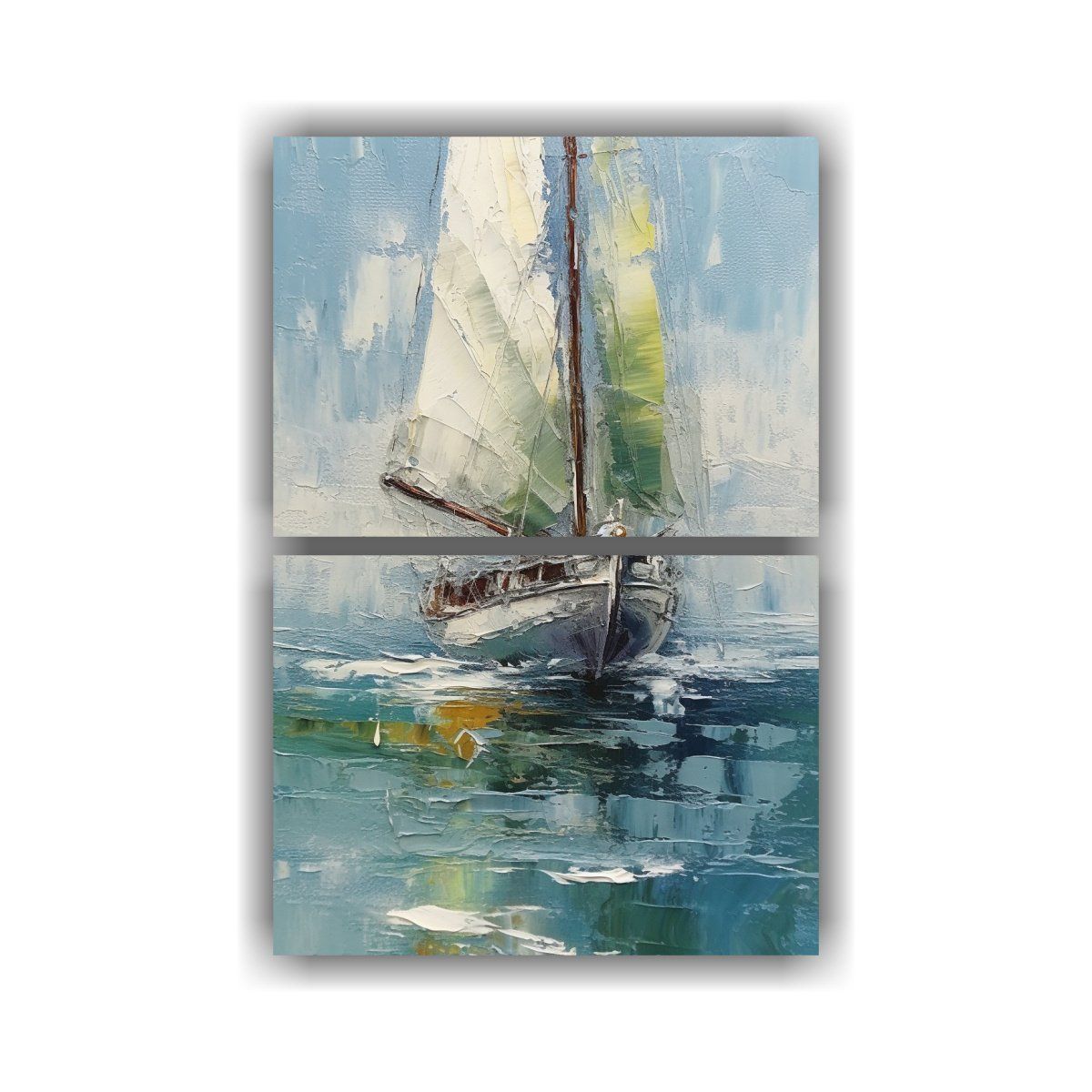 GENERICO - Pintura En Tela De Una Vela En El Agua Estilo Pl 45x60 Cm