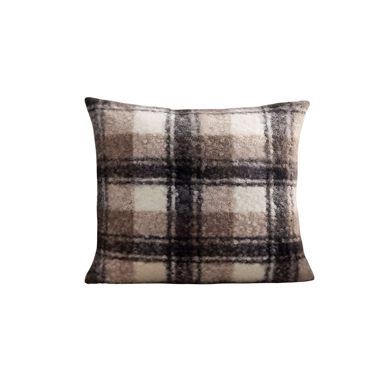 GENERICO - JUEGO DE 4 FUNDAS PELUDAS CUADRILLE FELPA 45X45 CAFÉ OSCURO…