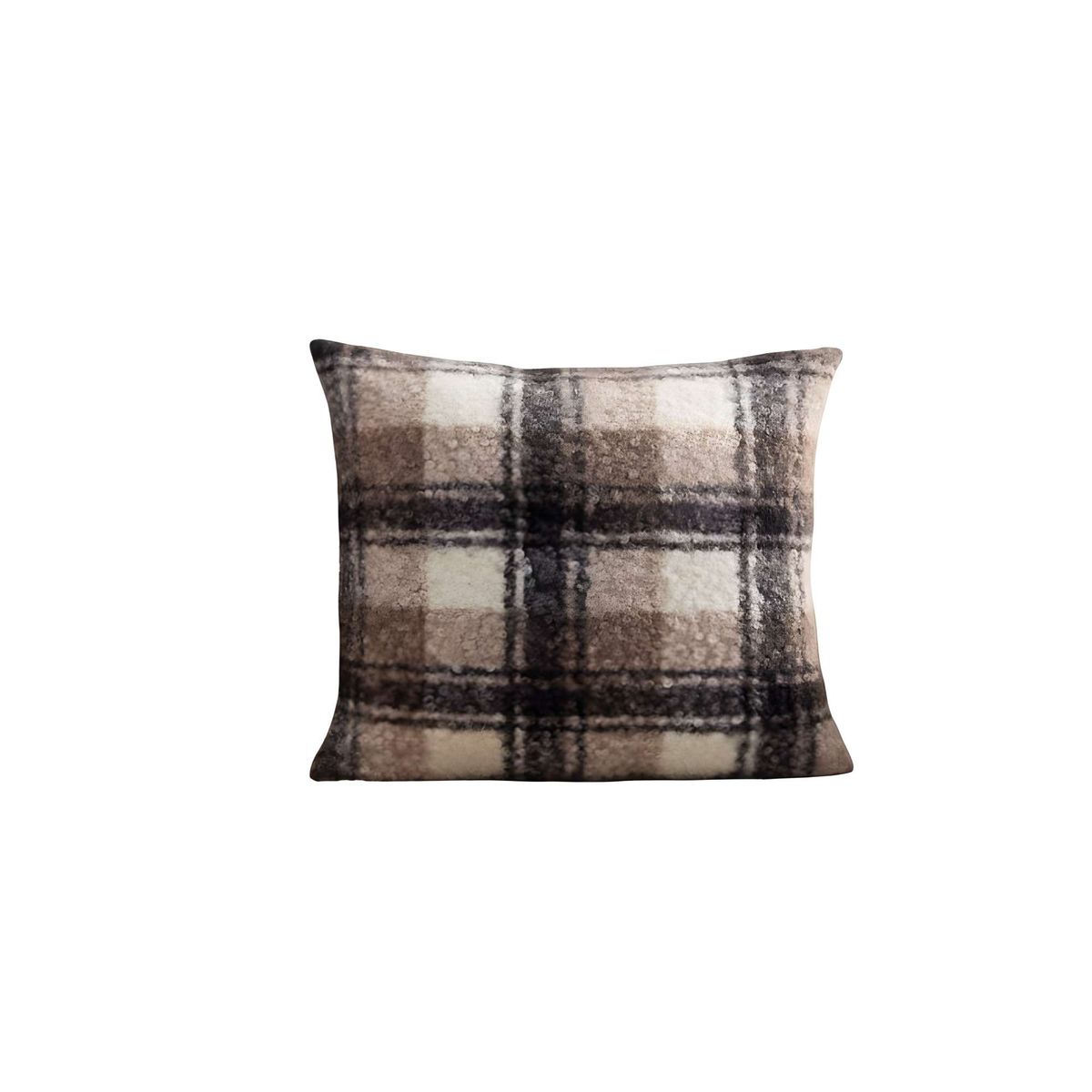 GENERICO - JUEGO DE 4 FUNDAS PELUDAS CUADRILLE FELPA 45X45 CAFÉ OSCURO…