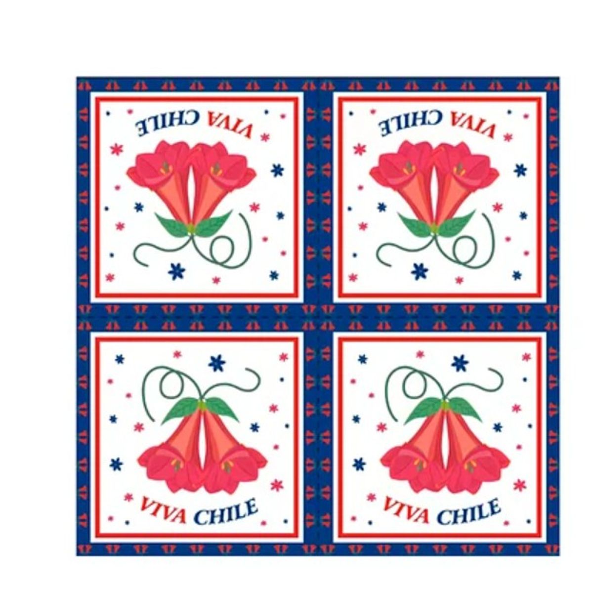 GENERICO - Servilletas De Papel Copihue Viva Chile 16Pcs 33X33Cm