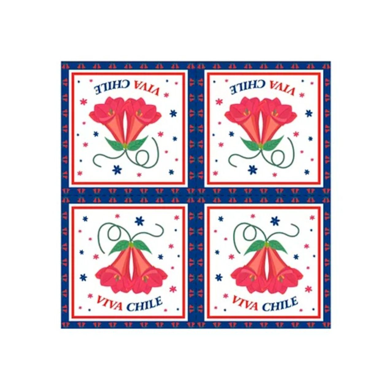 GENERICO - Servilletas De Papel Copihue Viva Chile 16Pcs 33X33Cm