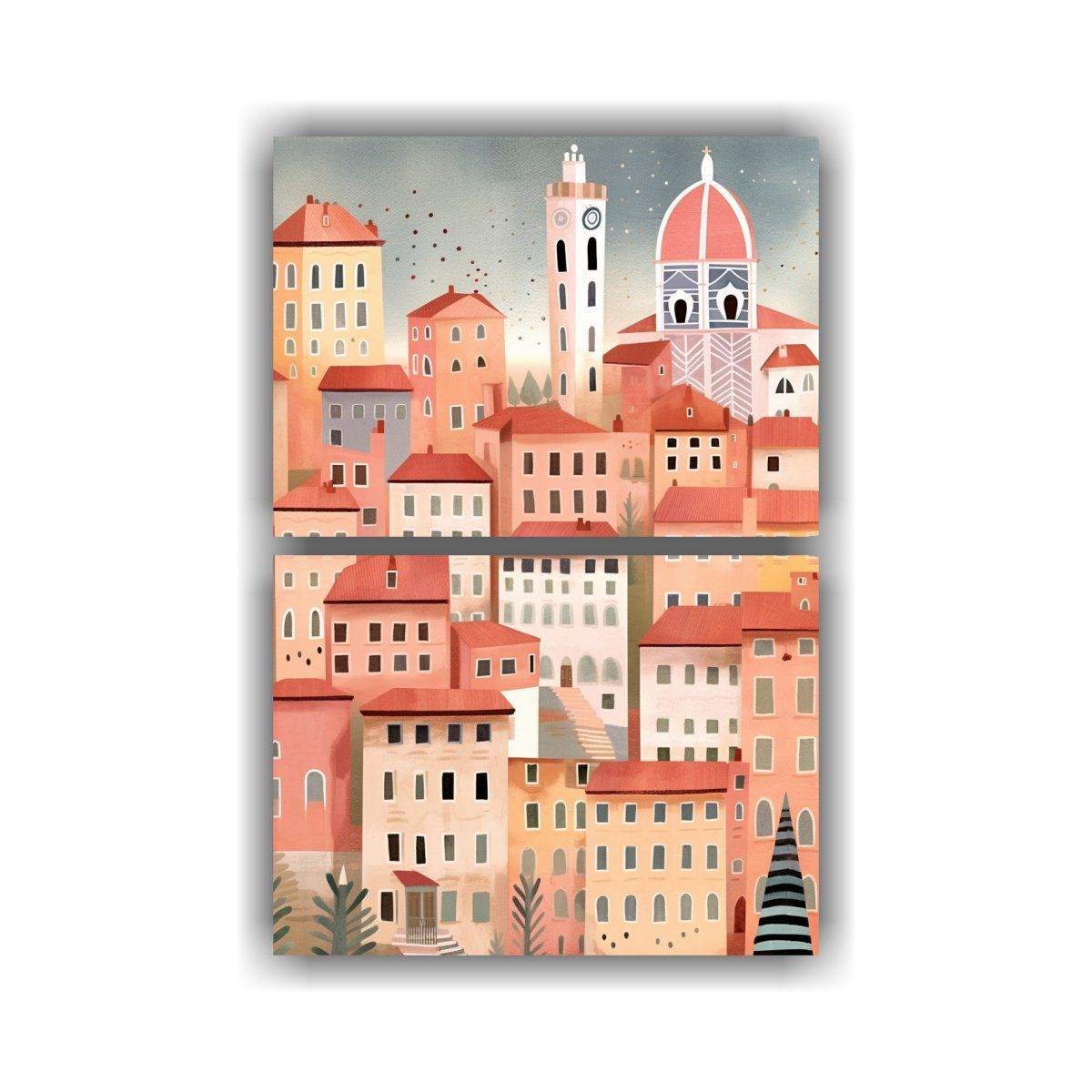 GENERICO - Tela Sublimada Set 2 Art Único Florence City 40x60 Cm