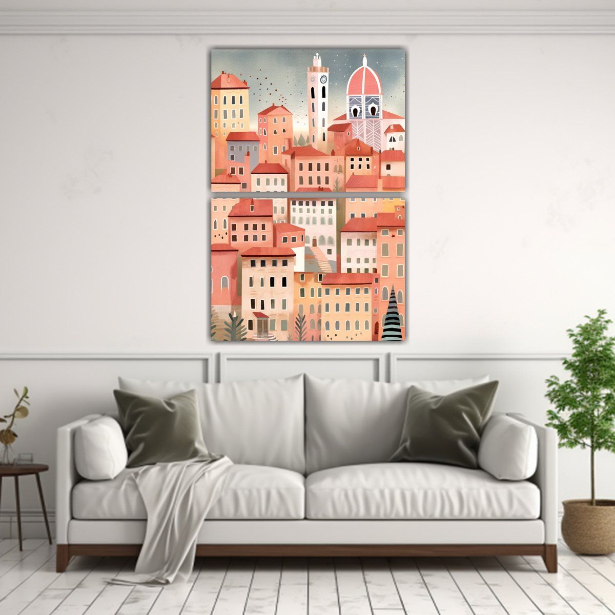 GENERICO - Tela Sublimada Set 2 Art Único Florence City 40x60 Cm