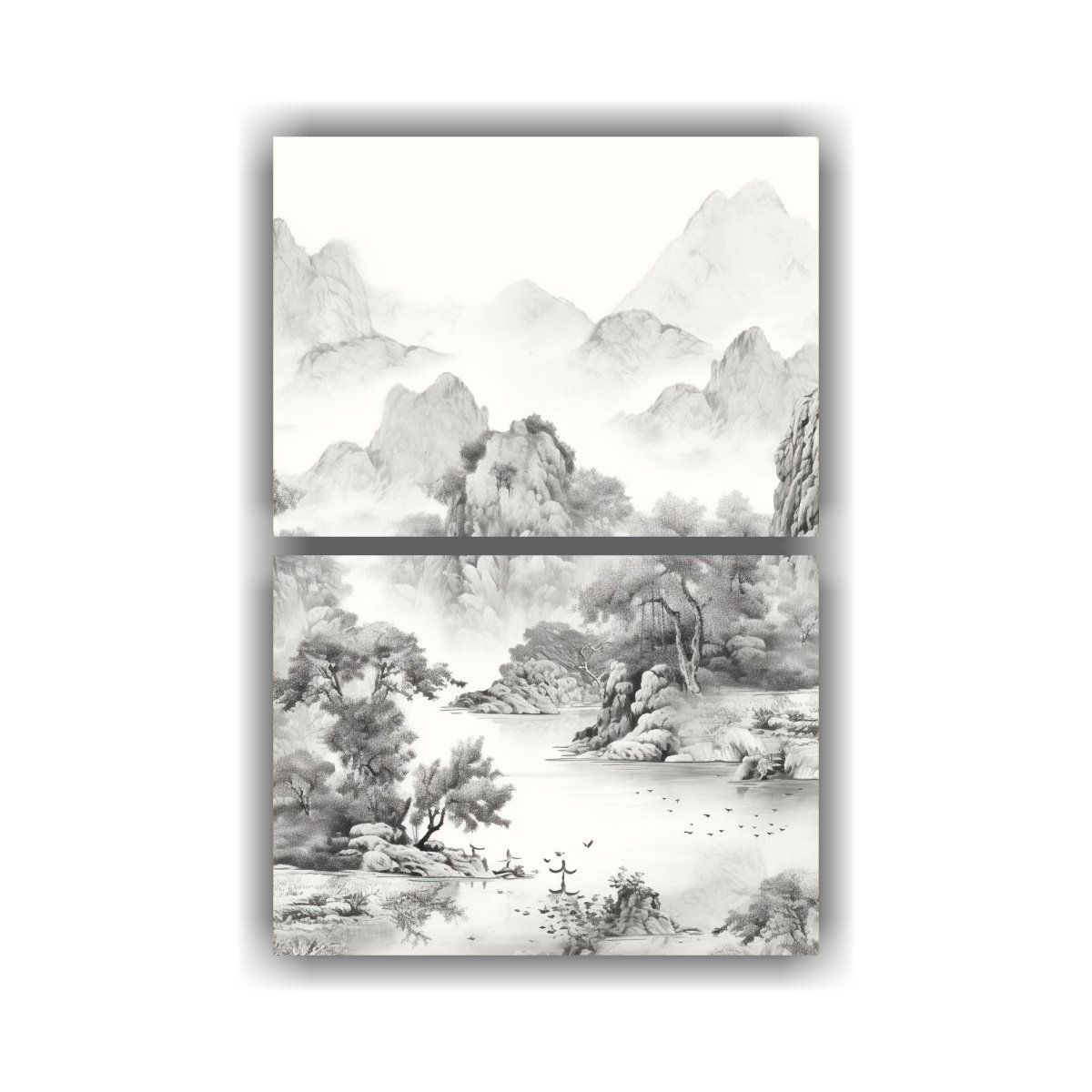 GENERICO - Pinturas Decorativas Chinas De Naturaleza En 40x60 Cm
