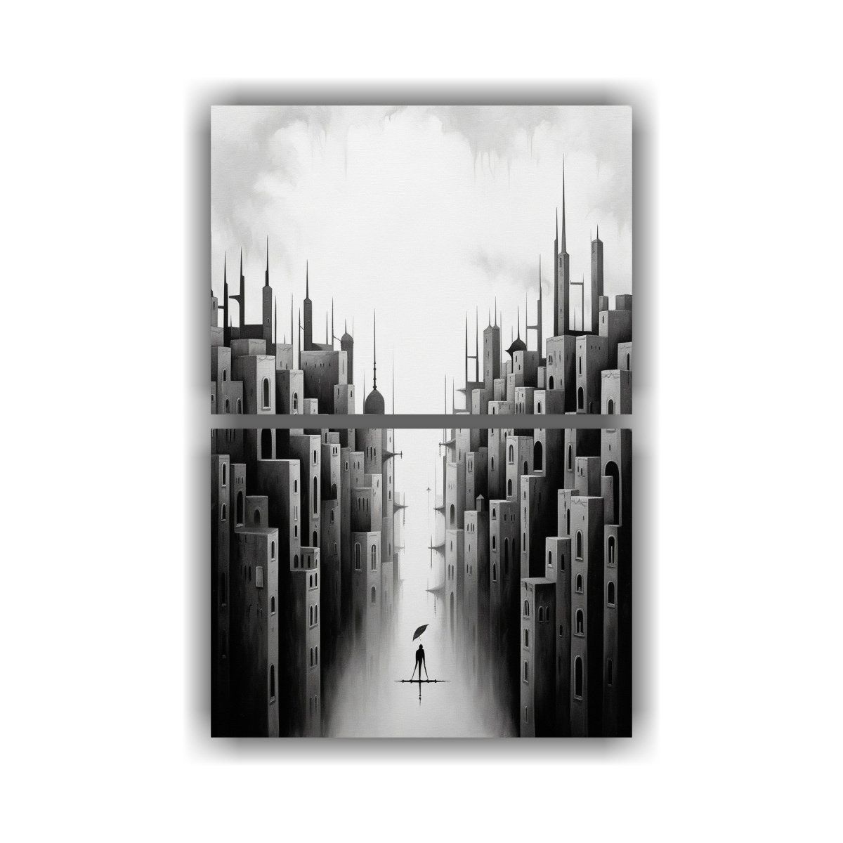 GENERICO - Pintura Panorámica Surrealista Minimalista De La 40x60 Cm