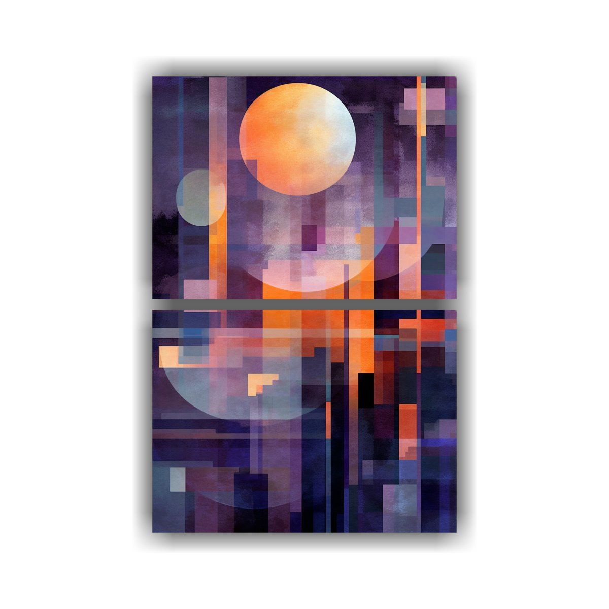 GENERICO - Cuadros Abstractos De Paisaje Al Atardecer Con 45x60 Cm