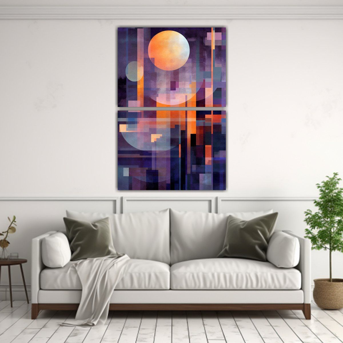 GENERICO - Cuadros Abstractos De Paisaje Al Atardecer Con 45x60 Cm