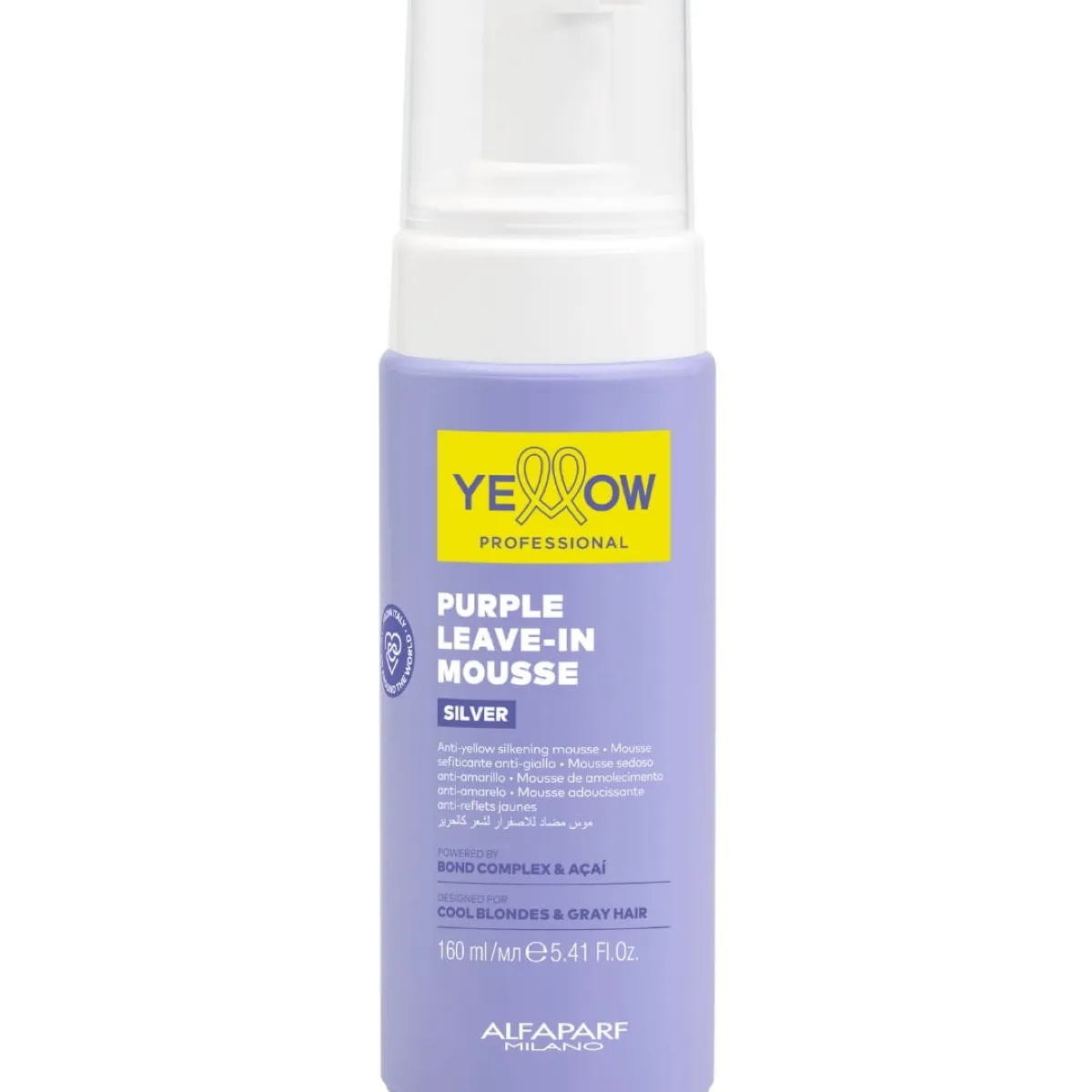 ALFAPARF MILANO - MOUSSE VIOLETA MATIZADOR ANTI-AMARILLO YELLOW SILVER 160 ML