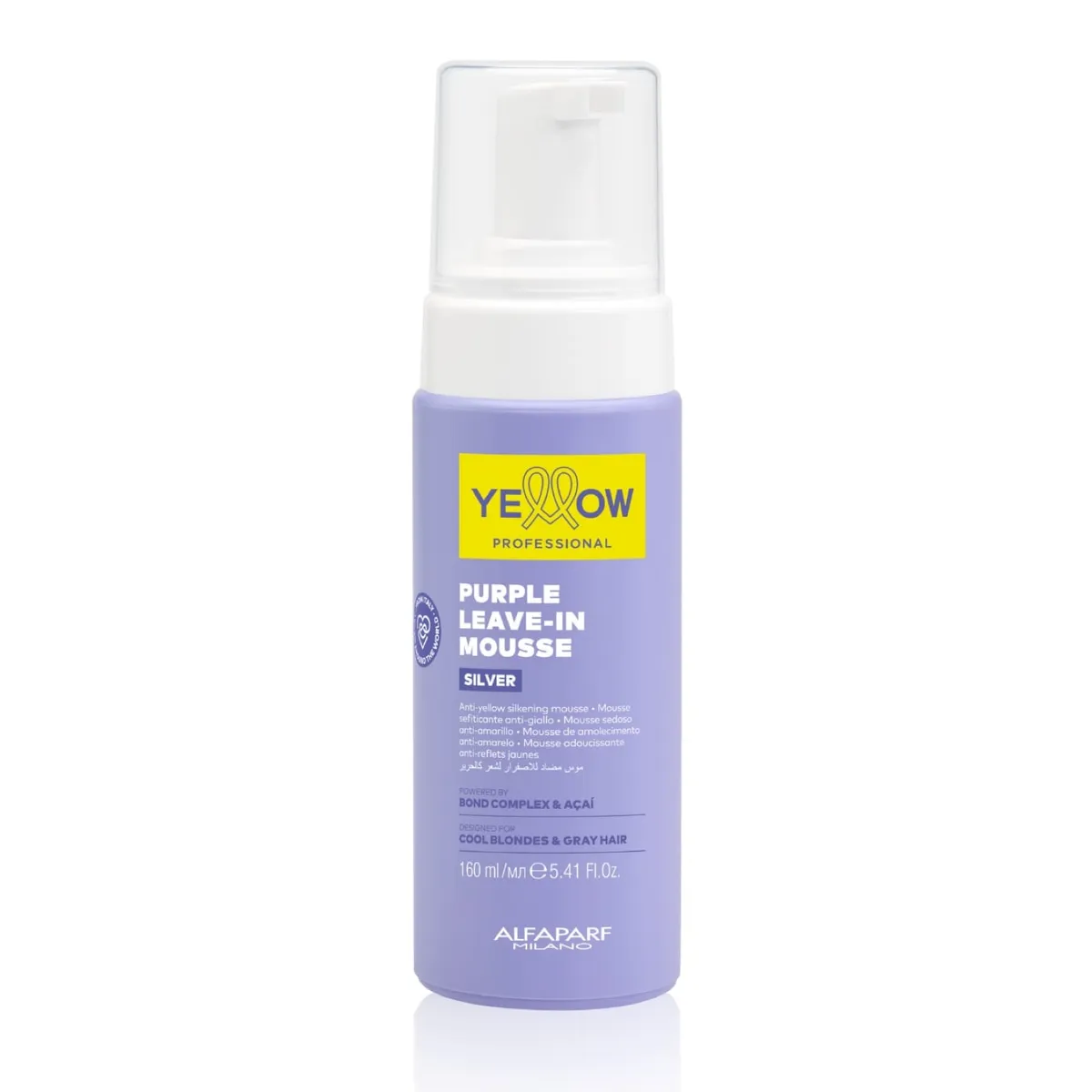 ALFAPARF MILANO - MOUSSE VIOLETA MATIZADOR ANTI-AMARILLO YELLOW SILVER 160 ML