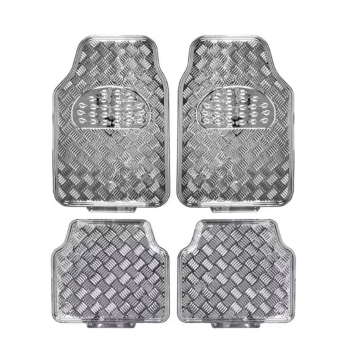 DEWINNER - Alfombrilla Goma Metalizada para Auto Universal Gris