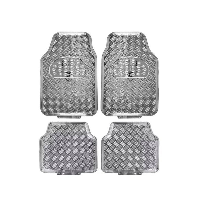 DEWINNER - Alfombrilla Goma Metalizada para Auto Universal Gris