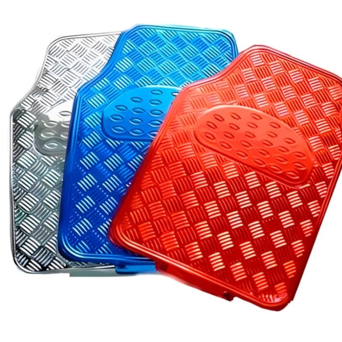 DEWINNER - Alfombrilla Goma Metalizada para Auto Universal Gris