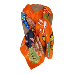 MAXO - Pañuelo de Seda de Sarga Mujer 130X130 ALESSA