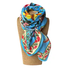 MAXO - Pañuelo de Seda de Sarga Mujer 130X130 DANI