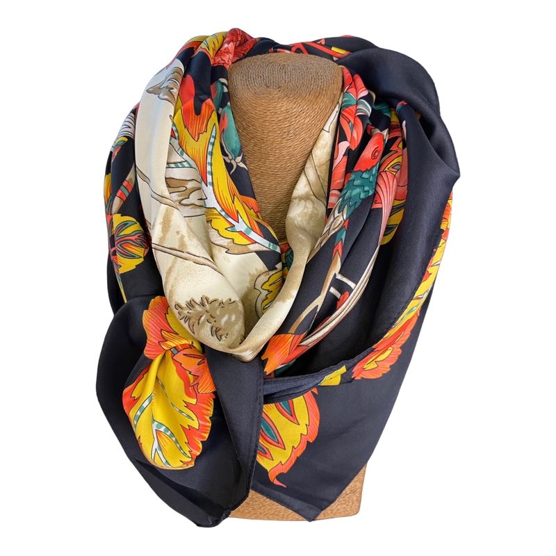 MAXO - Pañuelo de Seda de Sarga Mujer 130X130 ELIANA