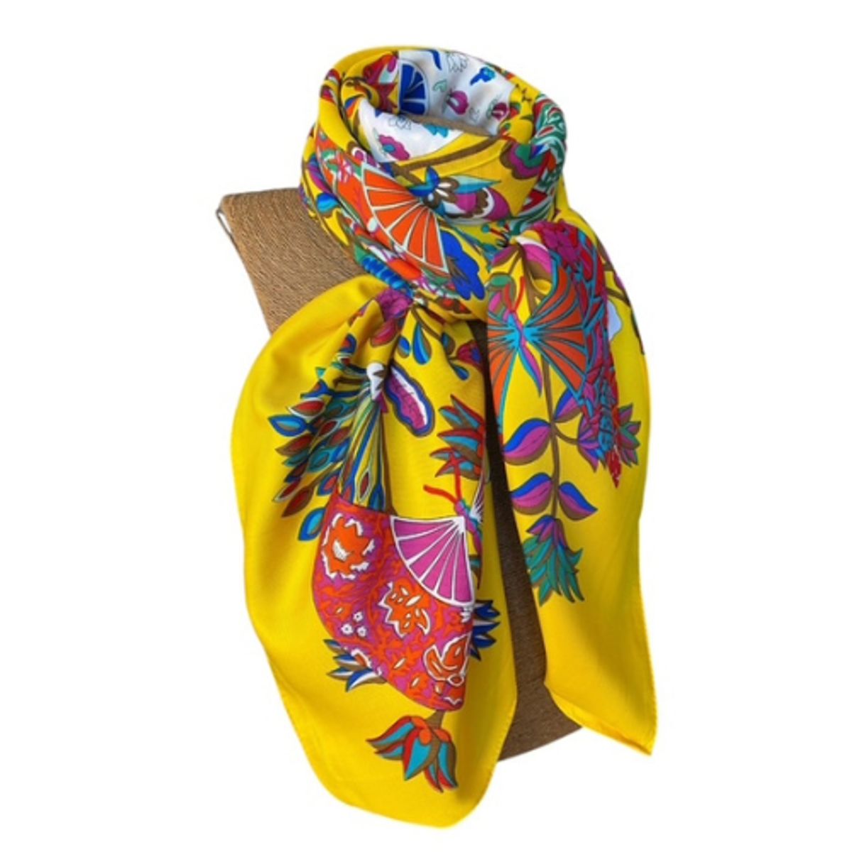 MAXO - Pañuelo de Seda de Sarga Mujer 130X130 FRANCIA