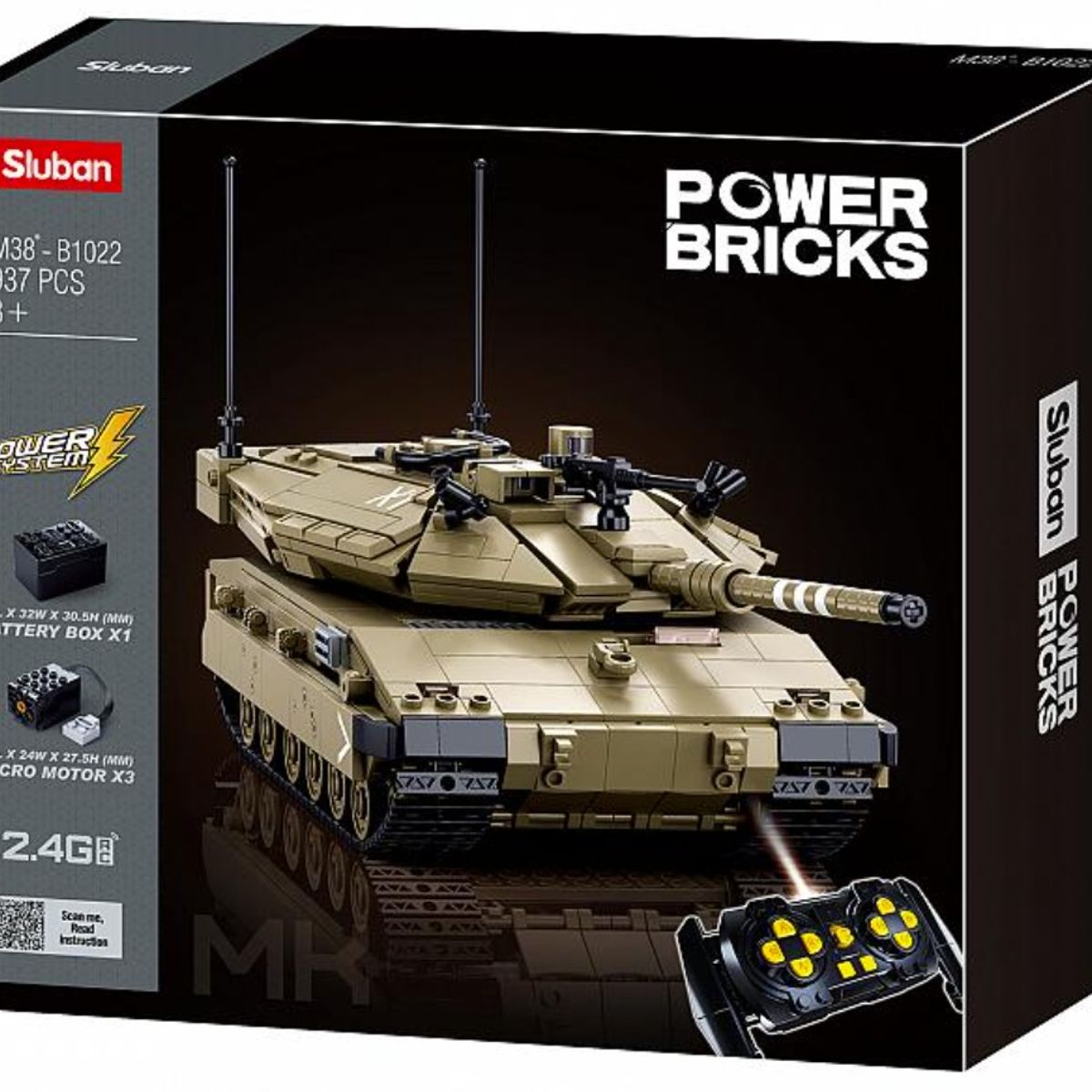 SLUBAN - Tanque Armable IDF Merkava a Control Remoto compatible Lego
