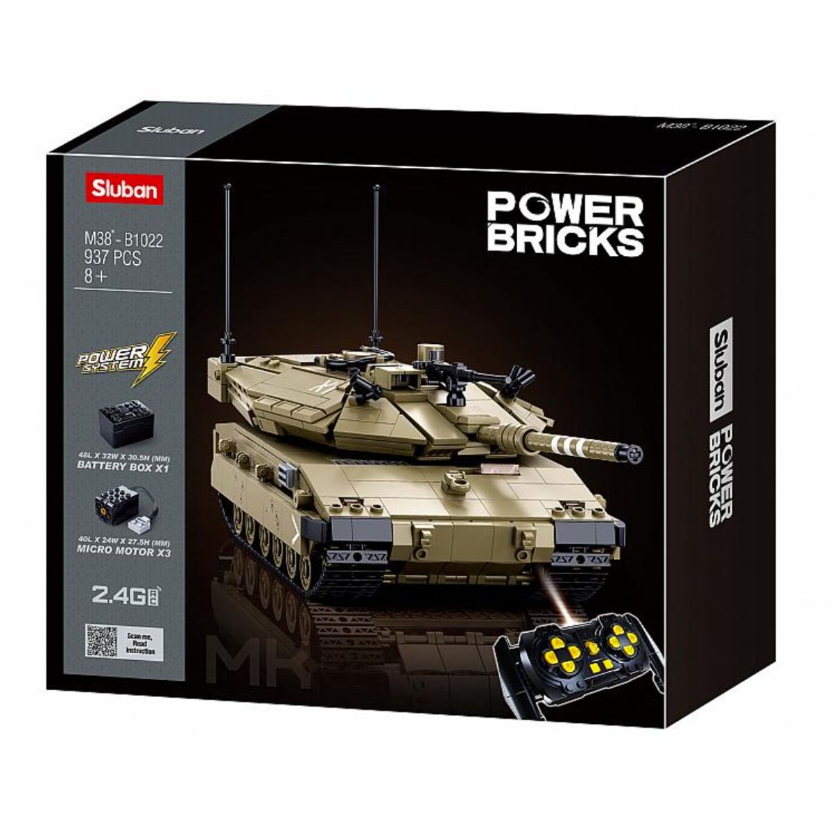 SLUBAN - Tanque Armable IDF Merkava a Control Remoto compatible Lego