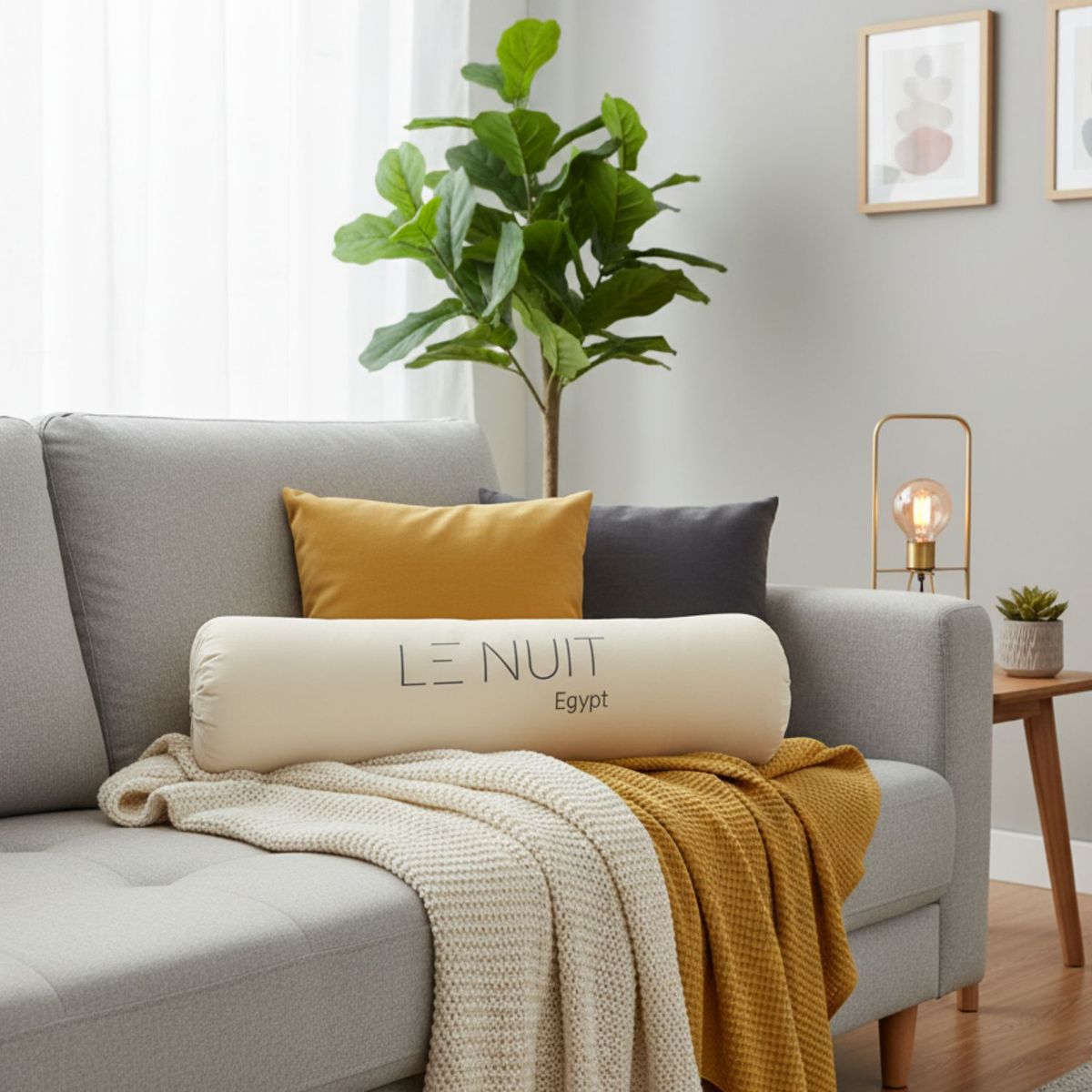 LE NUIT - Almohada Tubulares 450 Gr Tela 300 Hilos Algodón Egipcio 30x60 cm Blanco