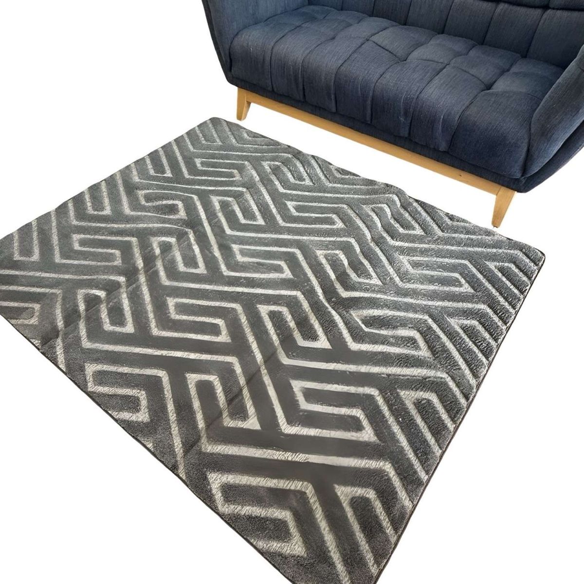 ALFOMBRA LIVING DISEÑO ELEGANTE GRIS OSCURO, marca GENERICO - Foto 2