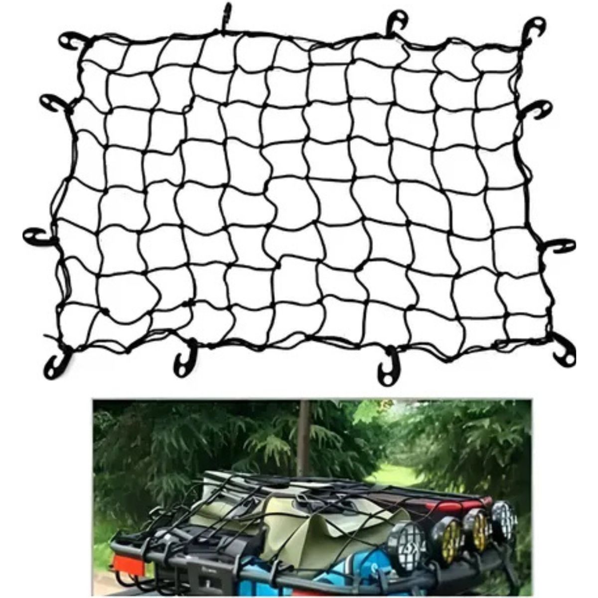 GENERICO - Malla Organizadora Elástica Para Maletero Autos 130x130cm