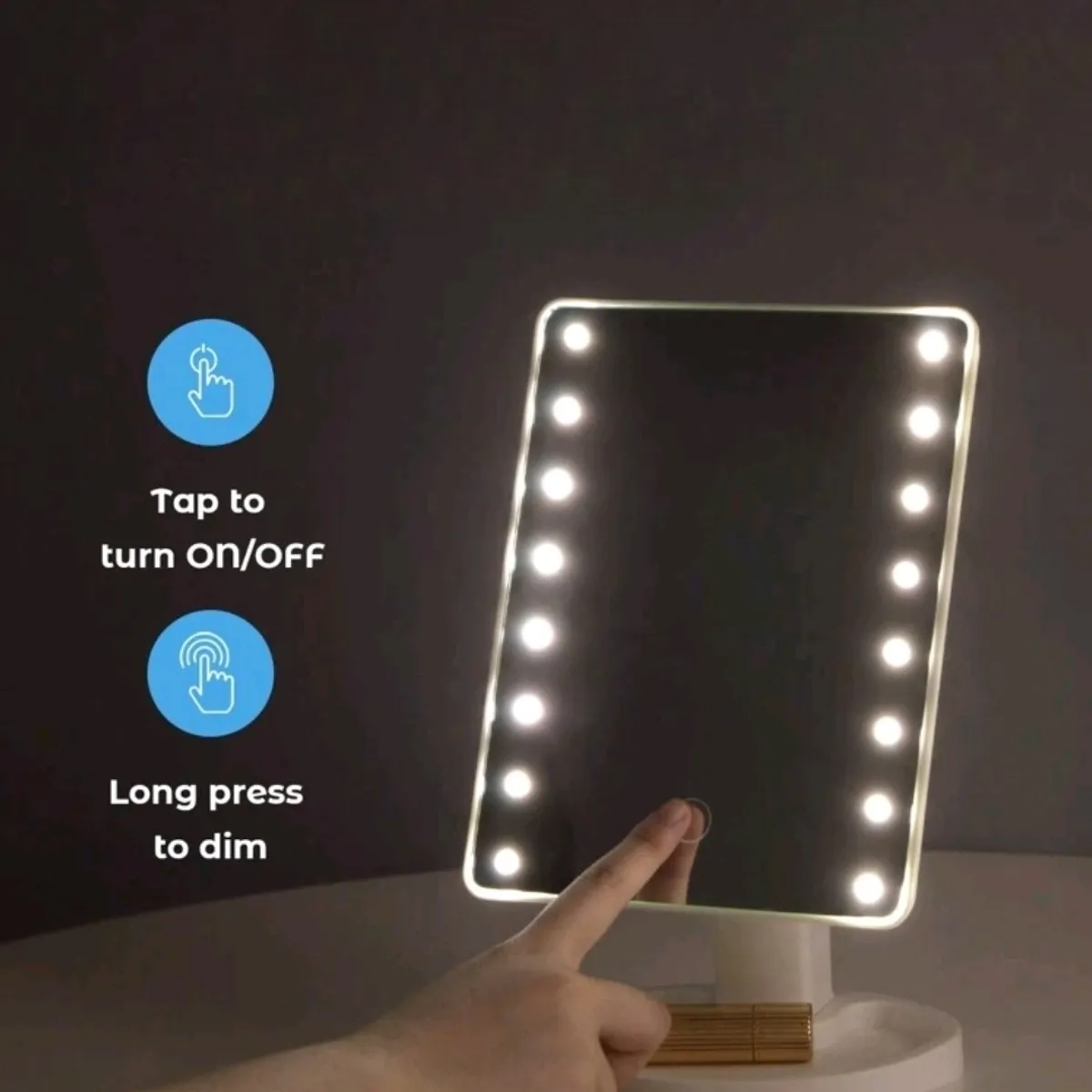 DEWINNER - Espejo de Maquillaje con Luz Led y Rotación