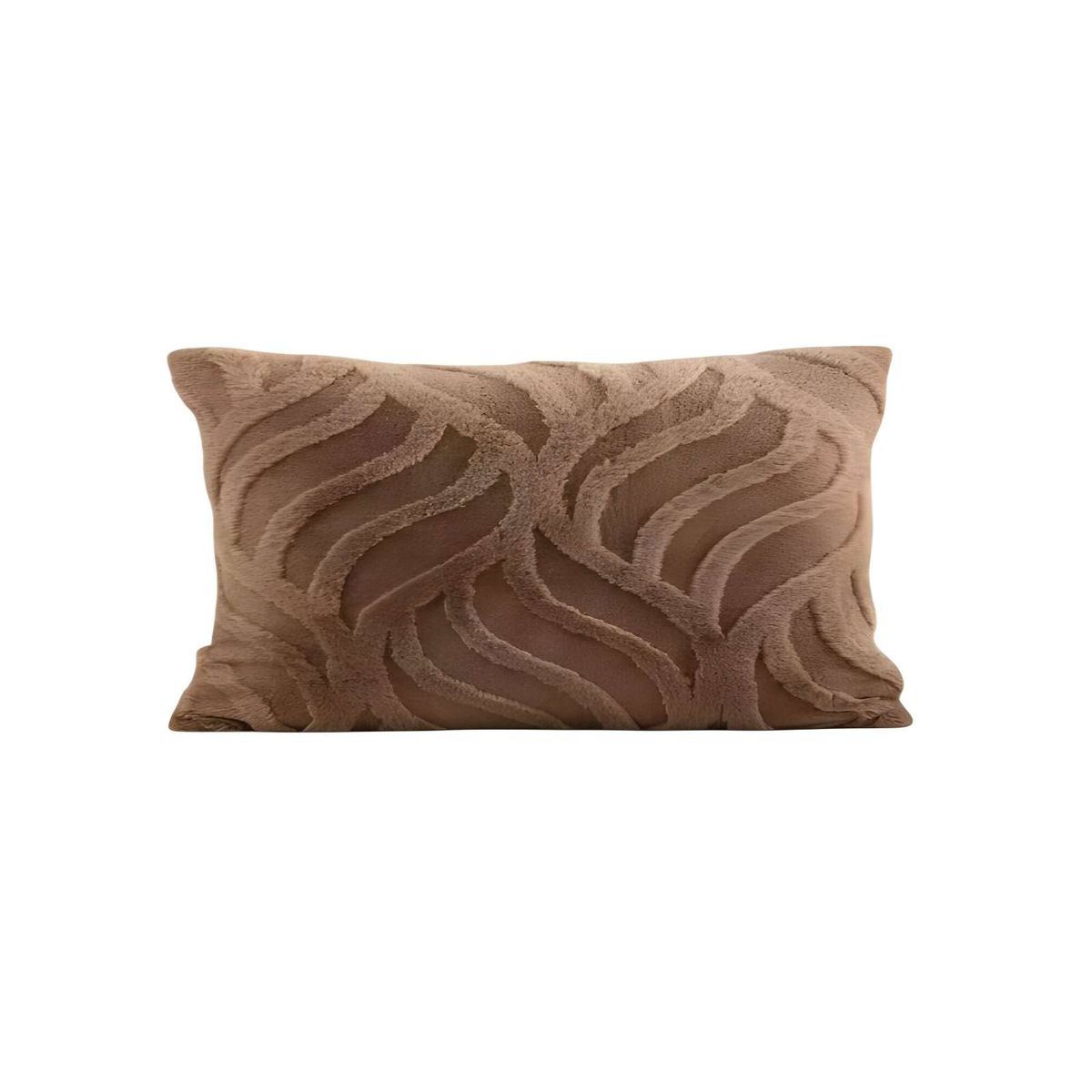 GENERICO - JUEGOR DE 2 FUNDAS PELUDAS HOJA 45X45 CAFE…