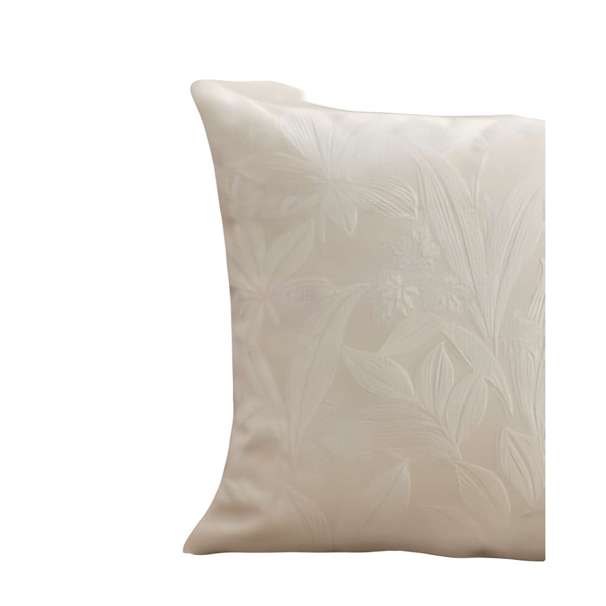 GENERICO - JUEGO DE 2 FUNDAS PELUDAS DE HOJAS 45X45 BLANCO…