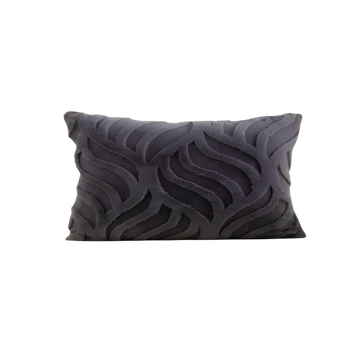 GENERICO - JUEGO DE 4 FUNDAS PELUDAS HOJA 45X45 NEGRO…