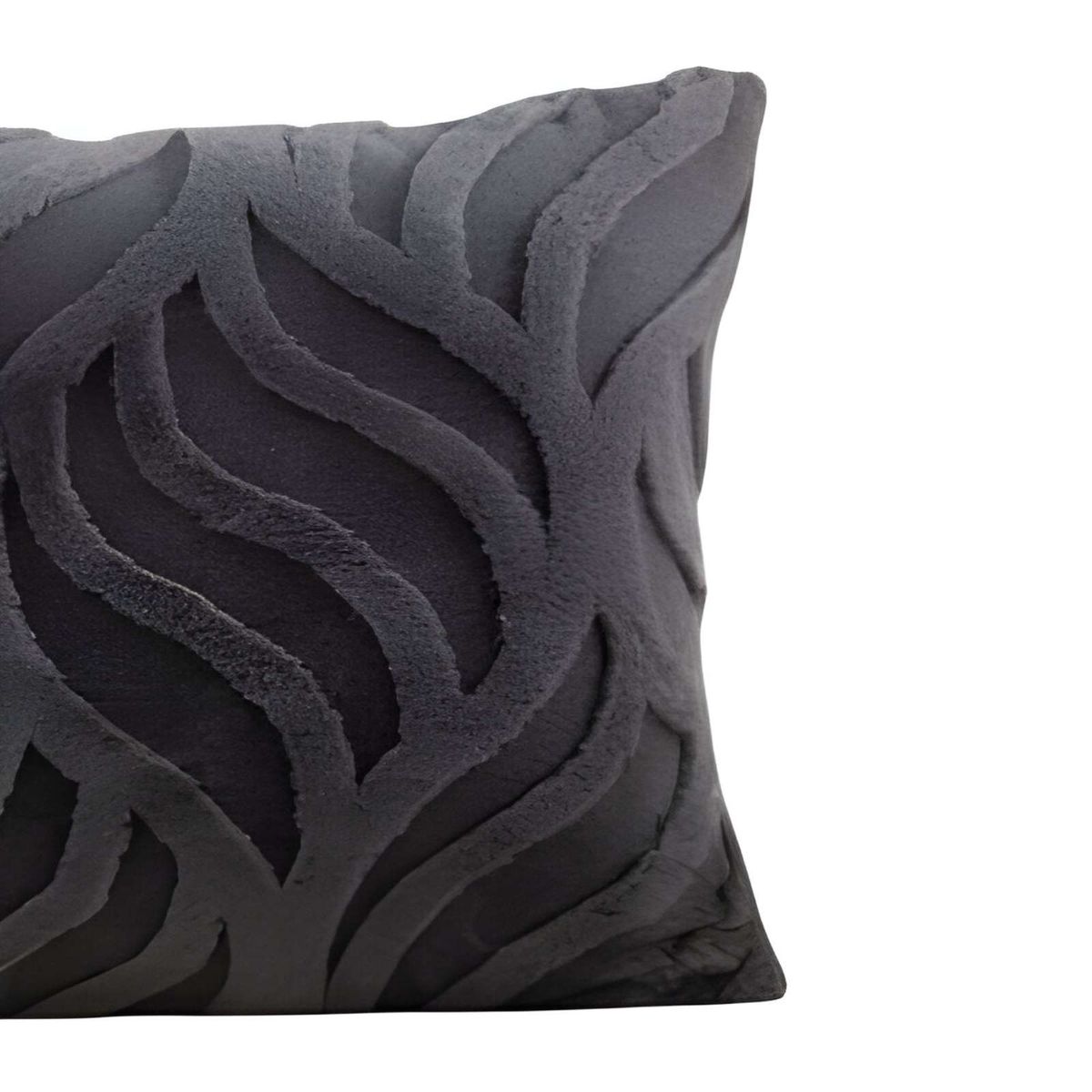 GENERICO - JUEGO DE 4 FUNDAS PELUDAS HOJA 45X45 NEGRO…