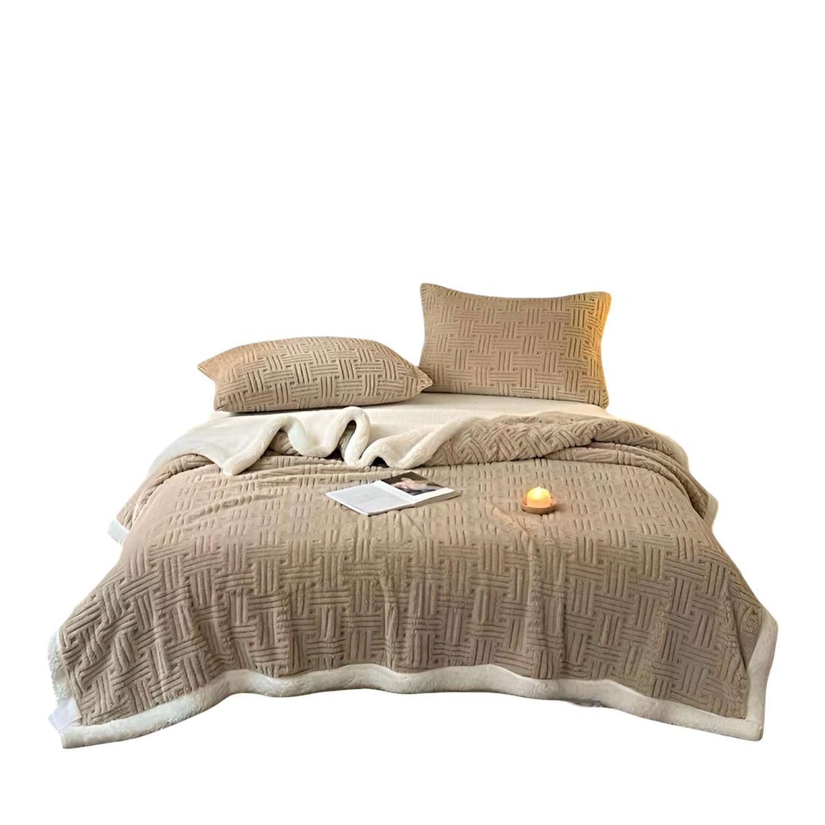 GENERICO - FRAZADA MANTA CON CHIPORRO 200X230 CAFÉ