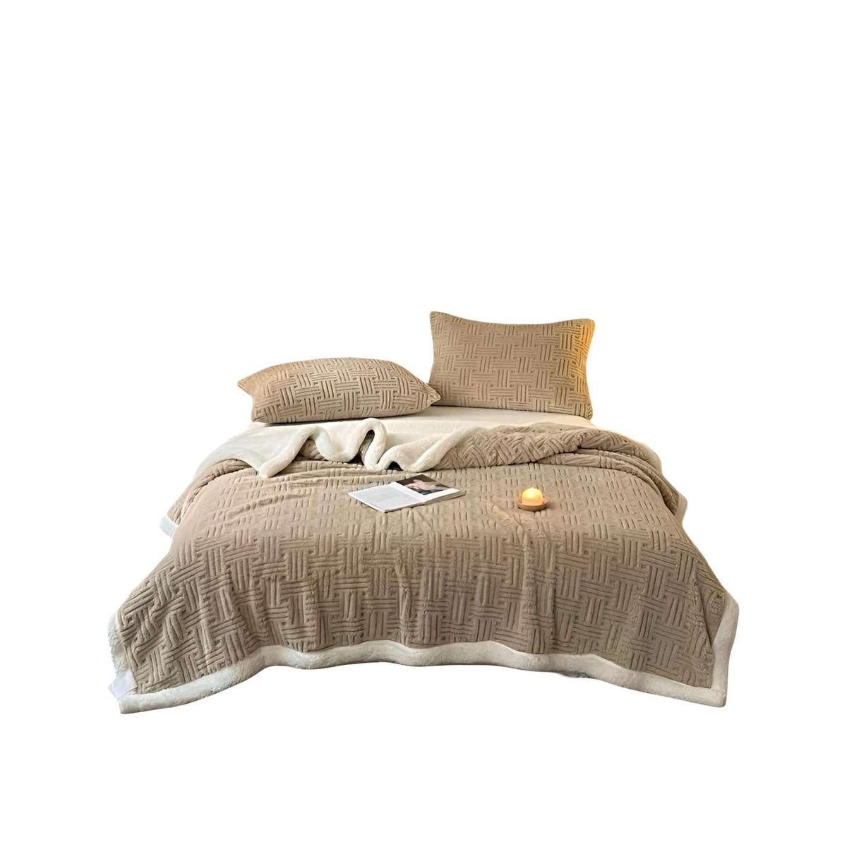 GENERICO - FRAZADA MANTA CON CHIPORRO 200X230 CAFÉ