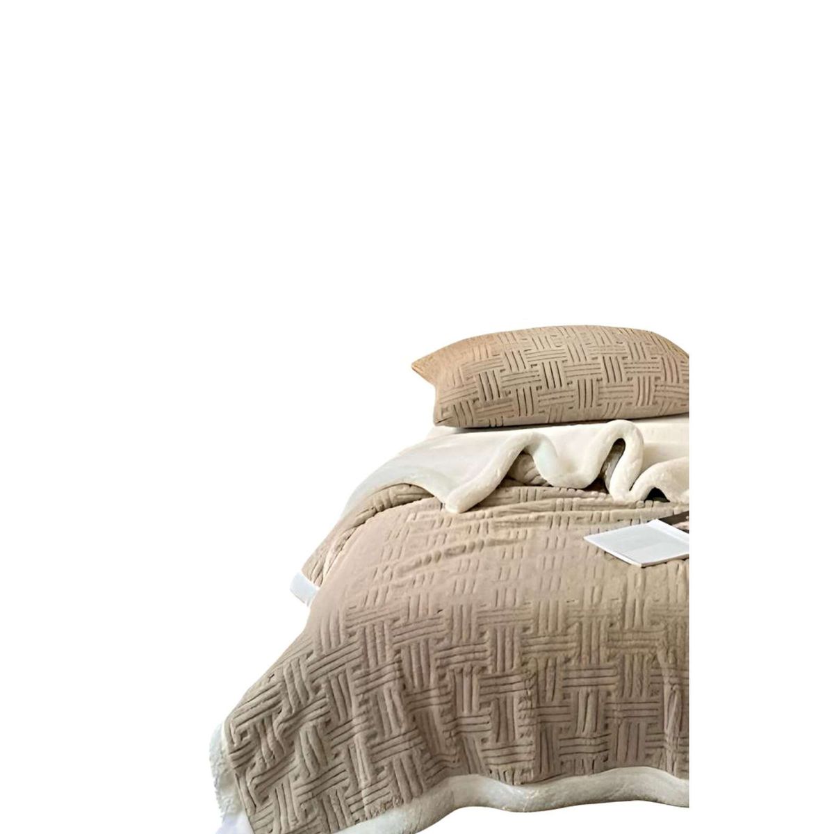 GENERICO - FRAZADA MANTA CON CHIPORRO 200X230 CAFÉ