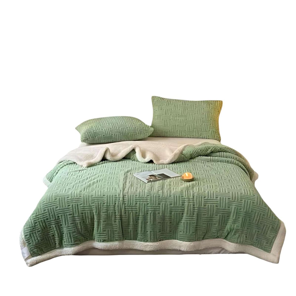 GENERICO - FRAZADA MANTA CON CHIPORRO 200X230 VERDE