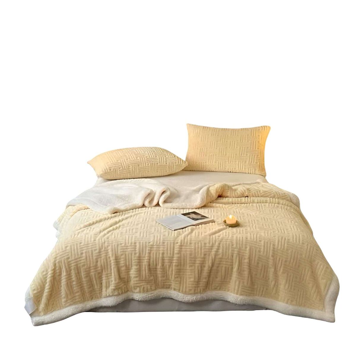 GENERICO - FRAZADA MANTA CON CHIPORRO 200X230 AMARILLO