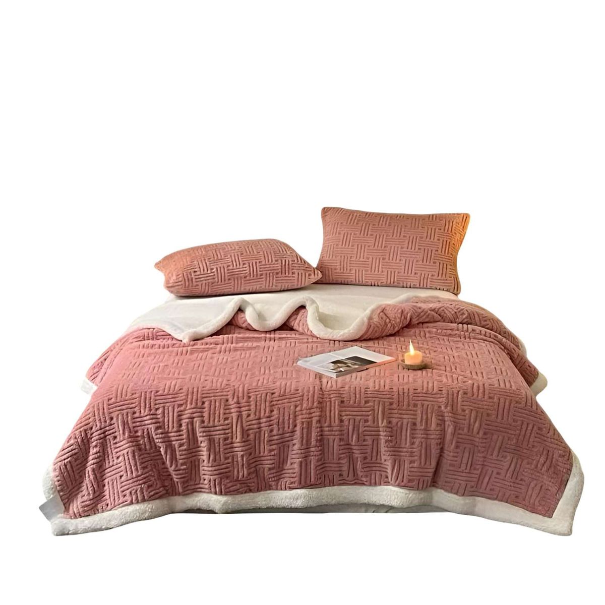 GENERICO - FRAZADA MANTA CON CHIPORRO 200X230 ROSA