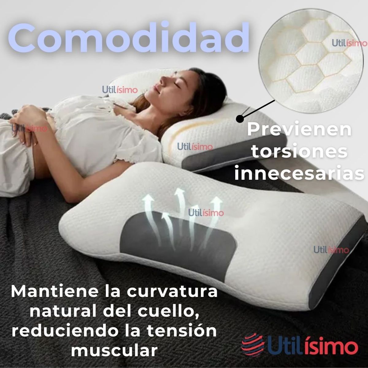 LINE - Almohada Ortopédica Ergonómicas Para Cuello y Cervical