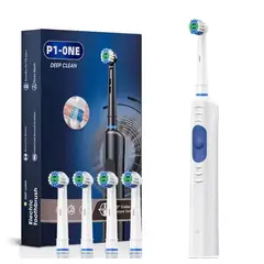 GENERICO - Cepillo Dental Eléctrico Recargable Con 4 Cabezales