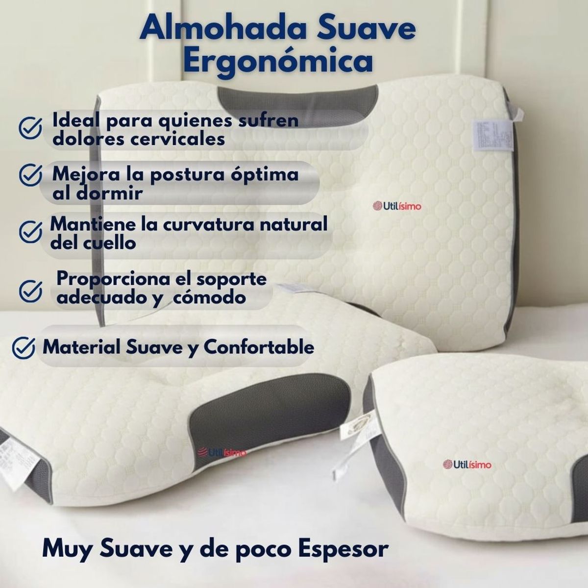 LINE - Almohada Ortopédica Ergonómicas Para Cuello y Cervical