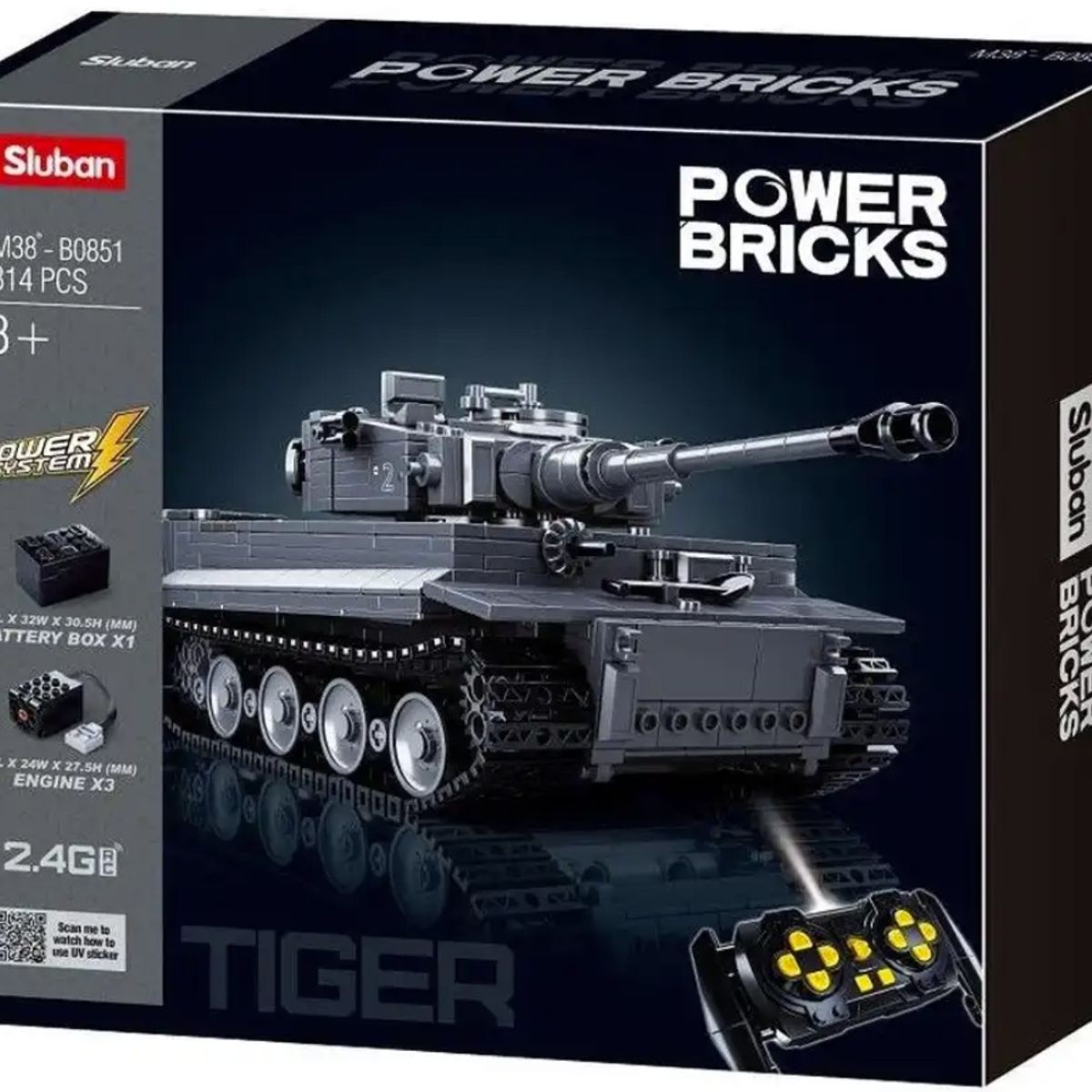 SLUBAN - Tanque Panzer VI Tigre1 a Control Remoto compatible Lego