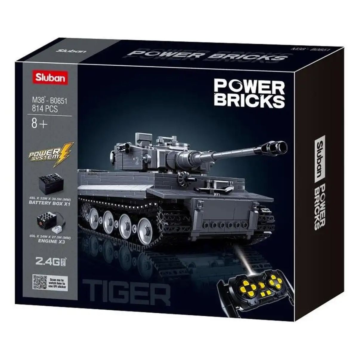 SLUBAN - Tanque Panzer VI Tigre1 a Control Remoto compatible Lego