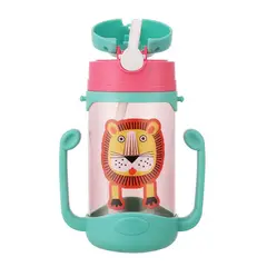GENERICO - Taza Antiderrame Vaso con Bombilla Manilla y correa Niños