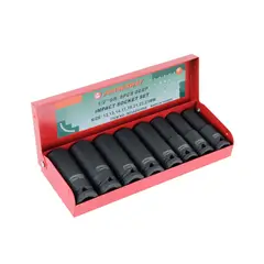 JONNESWAY - Juego de Dados de Impacto Largos de 1/2 - 8 piezas (mm)